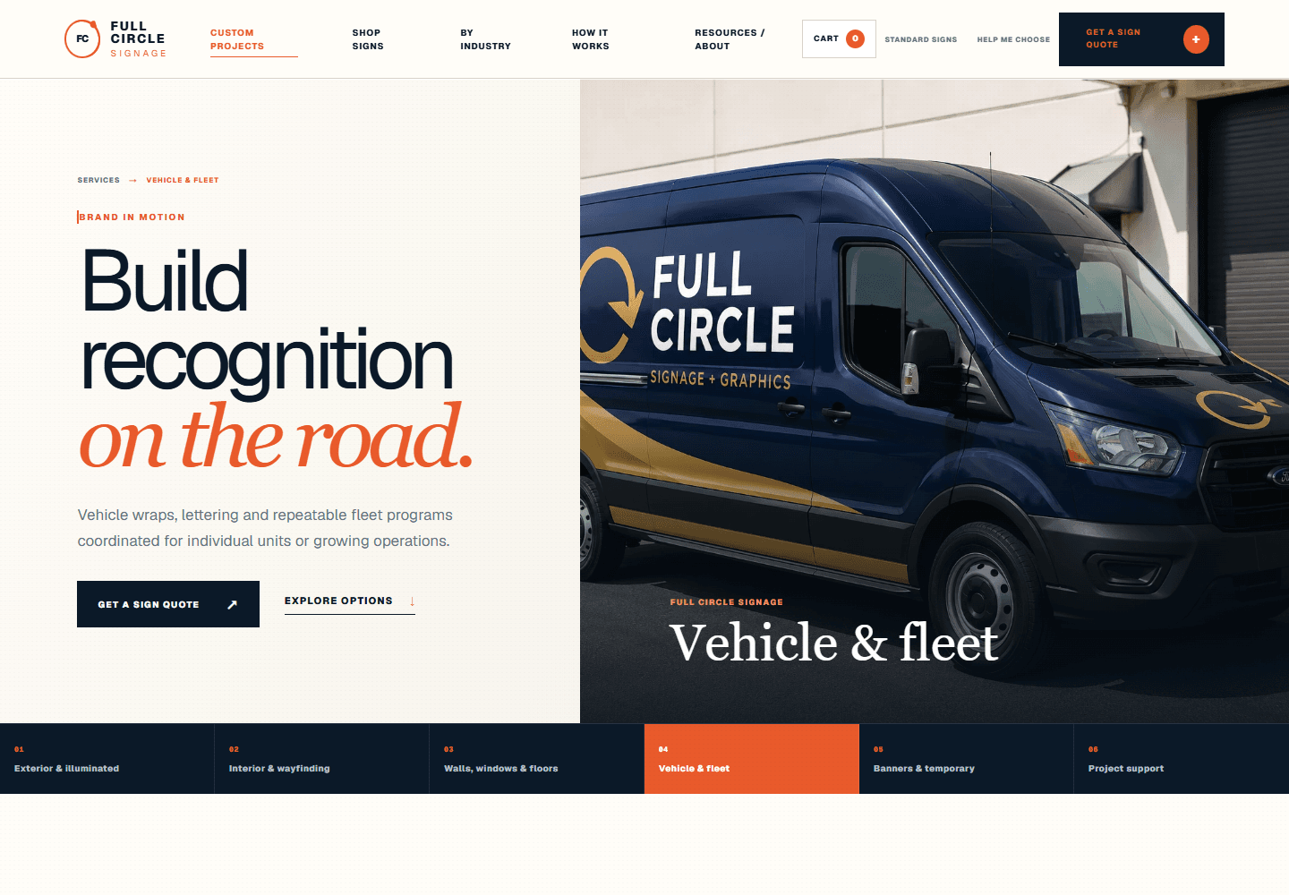 Full Circle Signage vehicle and fleet graphics service page