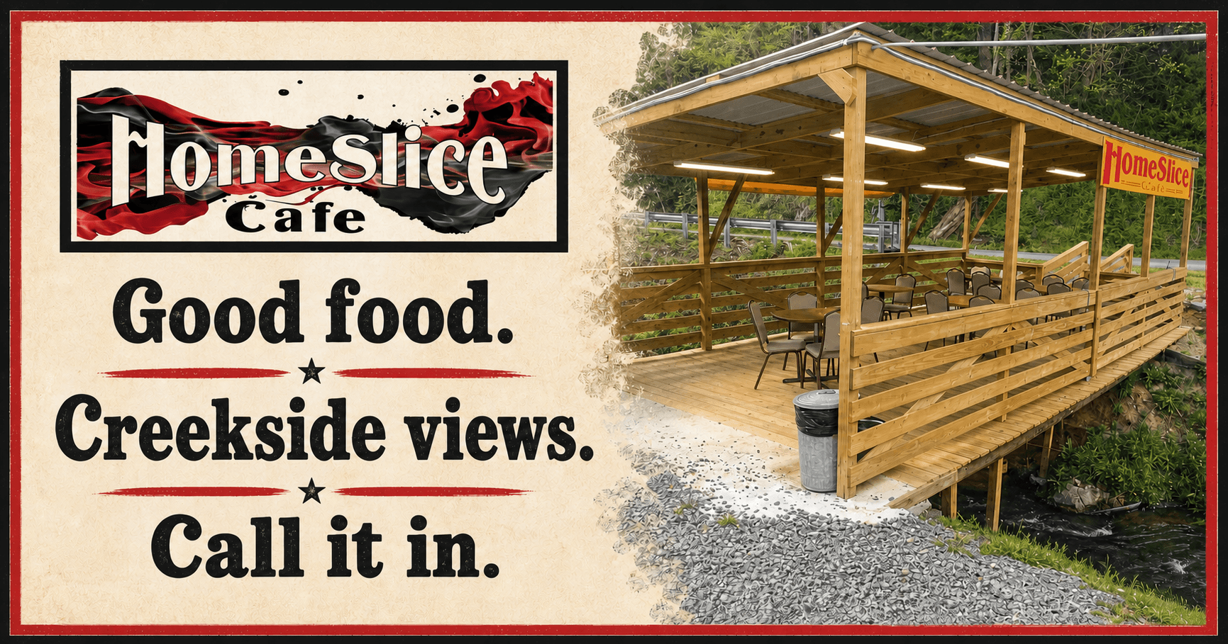 Visual presentation for the HomeSlice Cafe website concept