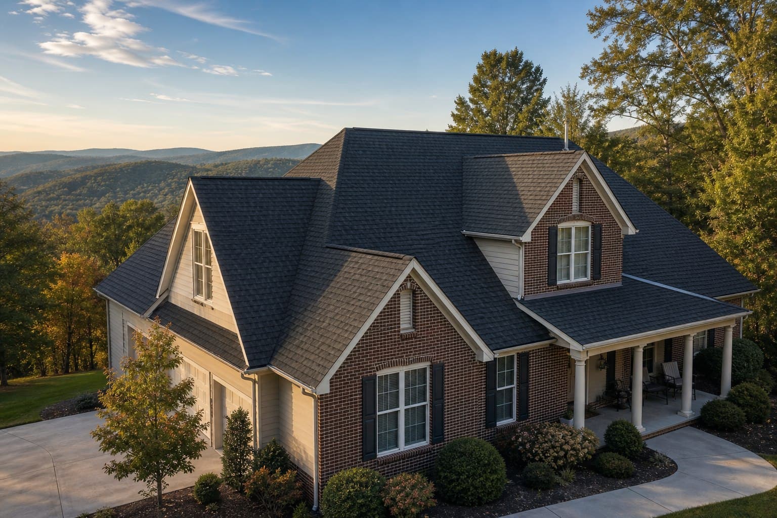 Architectural-shingle roof on a Southwest Virginia home