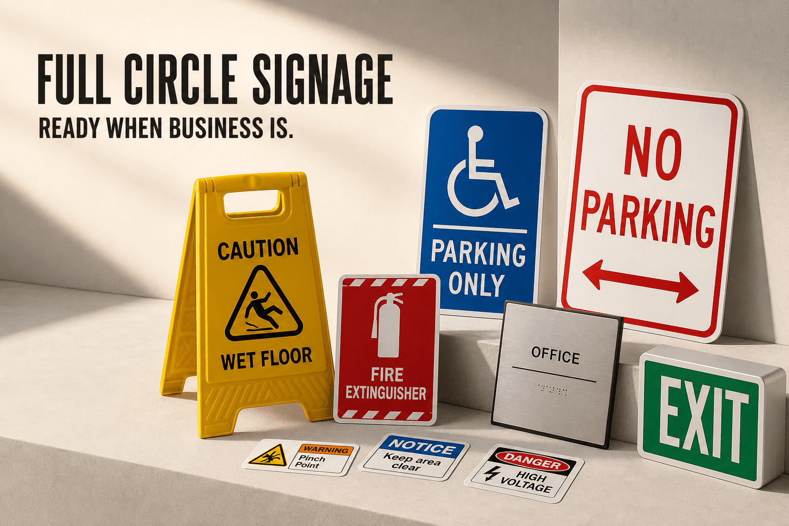 Full Circle Signage website shown as a completed responsive website project